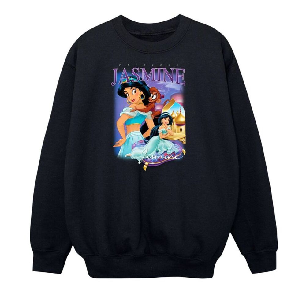 Aladdin Girls Jasmine Montage Sweatshirt / Black